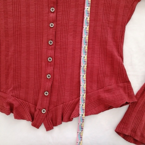 Anthropologie Pilcro Puff Sleeve Long Sleeve Button Light Cardigan Small - Picture 13 of 13